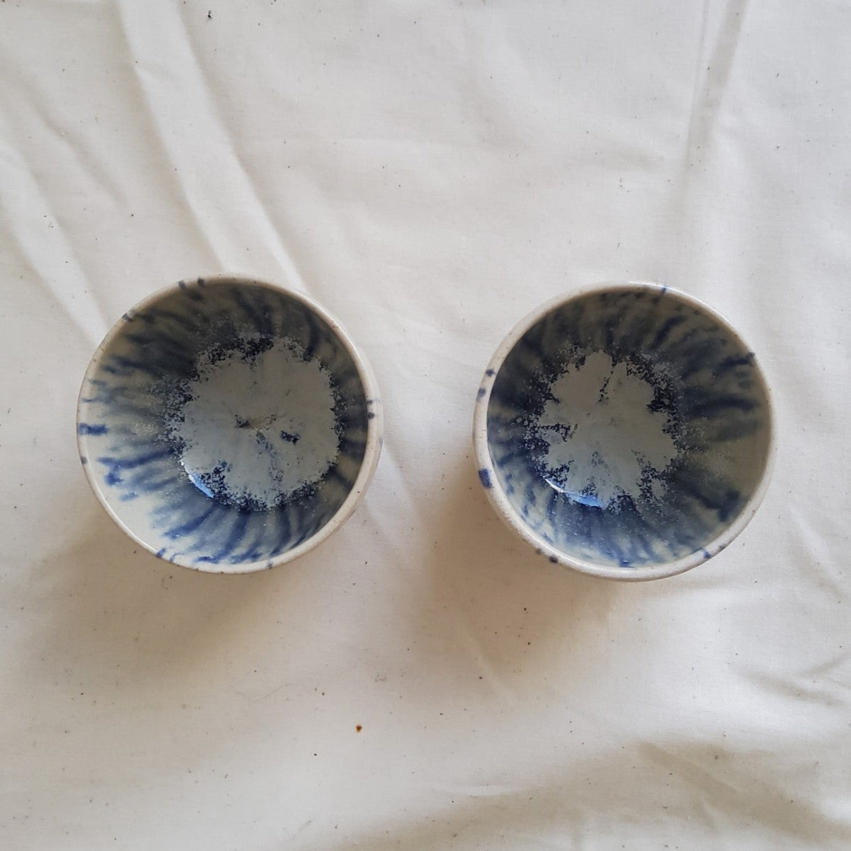 Set of drippy glaze cups