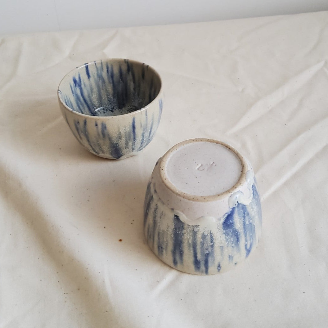 Set of drippy glaze cups
