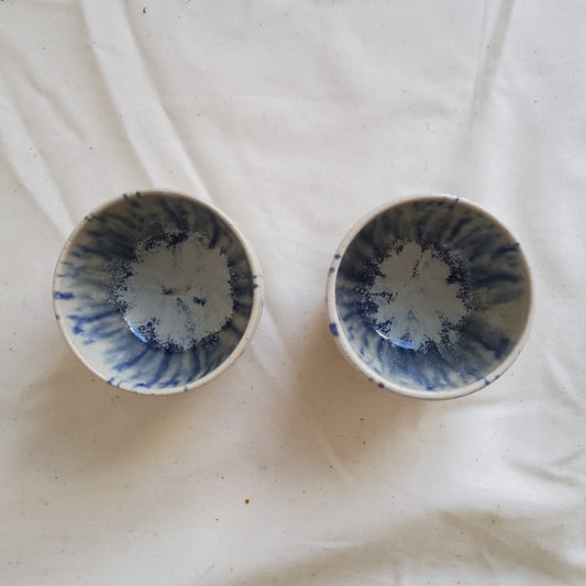 Set of drippy glaze cups